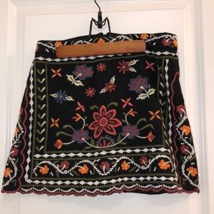 Black stitched skirt with back zip up